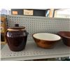 Image 2 : Wooden Bowls, Fruit Motif Pitcher, Cookie Jar - Top Shelf