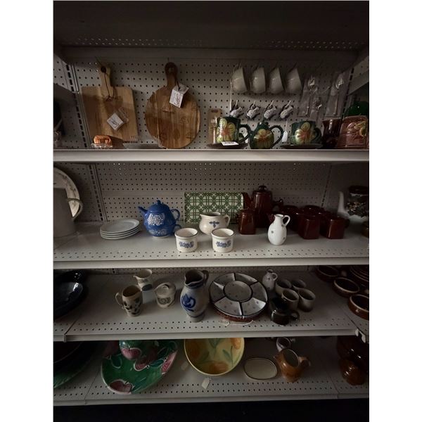 Cut Boards, Cups, Saucers, Pitchers, Ornate Bowls, Décor - 4 Shelves