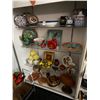 Image 1 : Asst. Ornate Cactus/Fruit Bowls, Dishes, Décor In Cabinet - 4 Shelves