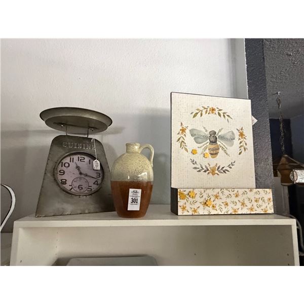 Vintage Style Metal Portion Scale, Bumble Planter, Crock - Top Shelf