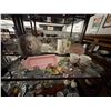 Image 1 : Carnival Glass, Green Glass, Depression Glass, Wine/Floral Motif, Asst. Dishes, Décor - 3 Shelves