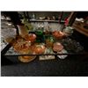 Image 3 : Carnival Glass, Green Glass, Depression Glass, Wine/Floral Motif, Asst. Dishes, Décor - 3 Shelves