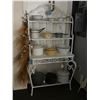 Image 1 : Painted White w/Blue Trim Ornate Baker's Rack