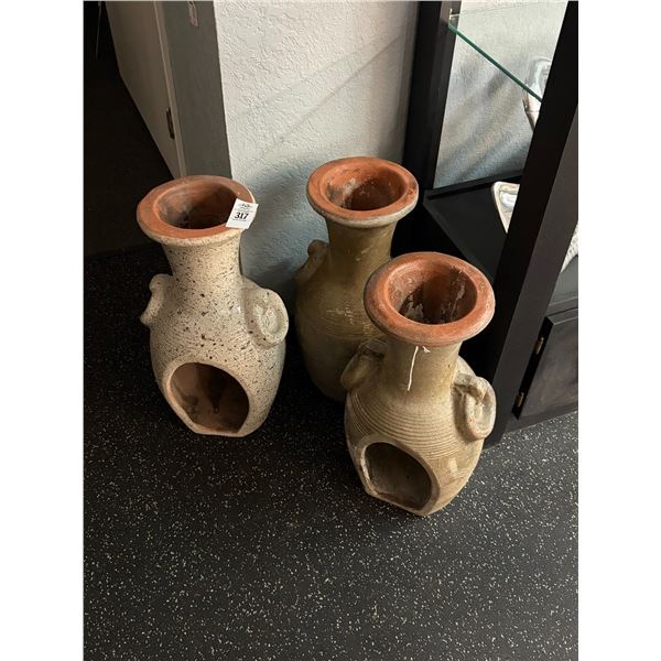 Painted Cast Small Chimenea 2, Vase