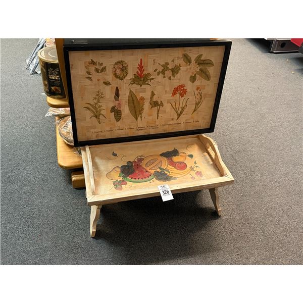 Fruit Motif Painted Lap Table, Floral Wall Art