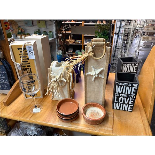 Wine Bottle Boxes, Bags, Small Dishes, Nautical Wine Glass