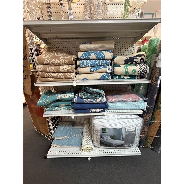 Asst. Blankets, Linens, Comforters - 3 Shelves