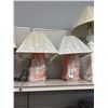 Image 1 : Distressed Pink Small Lamps - Pair