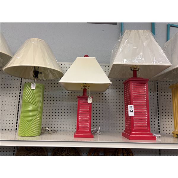 3-Red/Green Decorator Lamps - 3 X $