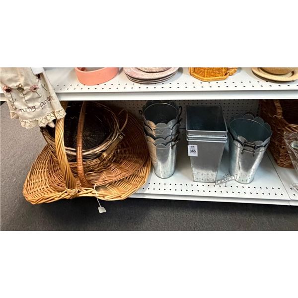 Baskets, Metal Buckets - Bottom Shelf