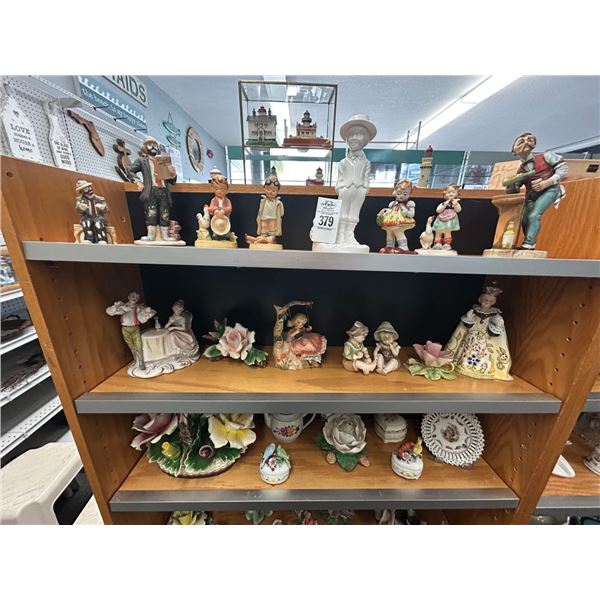 Hummel/Emmett Kelly Figurines, Capodimonte, Asst. Décor - 5 Shelves