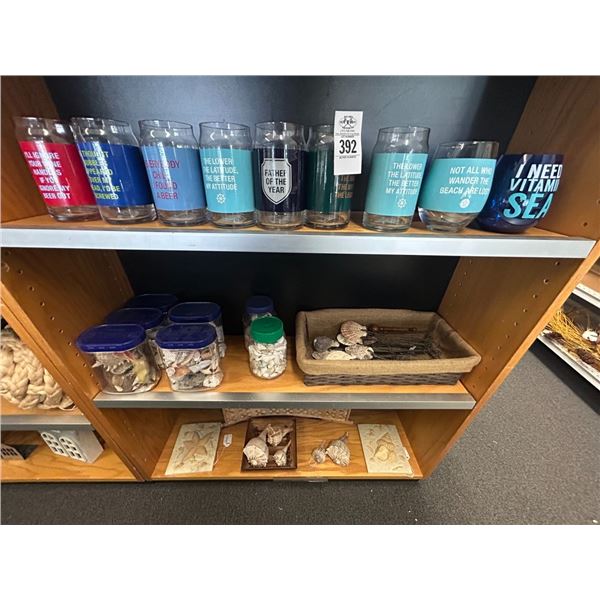 Souvenir Glasses, Sea Shell, Décor - 3 Shelves