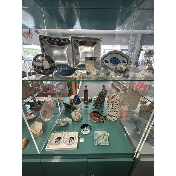 Sea Shell, Fish Décor, Dishes, - 2 Shelves