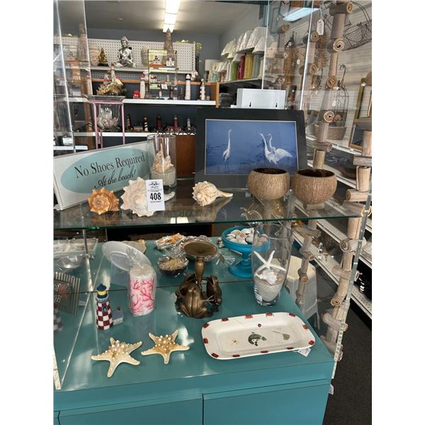 Frog Metal Candlestand, Asst. Nautical Décor - 2 Shelves