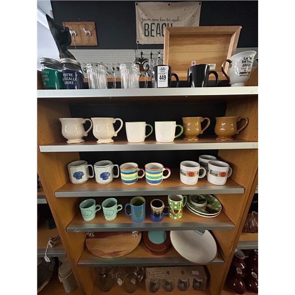 Coffee Mugs, Platter, Glassware - 5 Shelves
