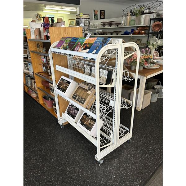 White Metal Merchandising Cart