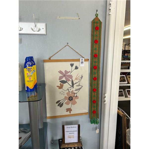 Hanging Tapestry 2, Live Edge Coat Hooks