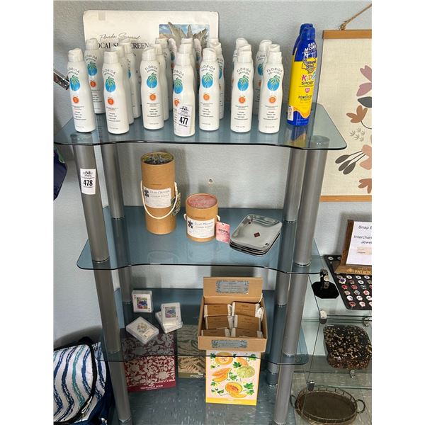 Grey Glass 3 Tier Displays - Pair