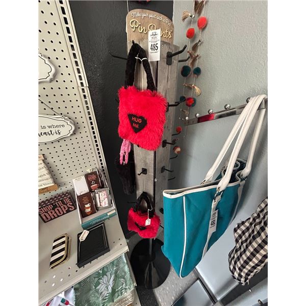 Shag Heart Clutches on Merchandising Displays