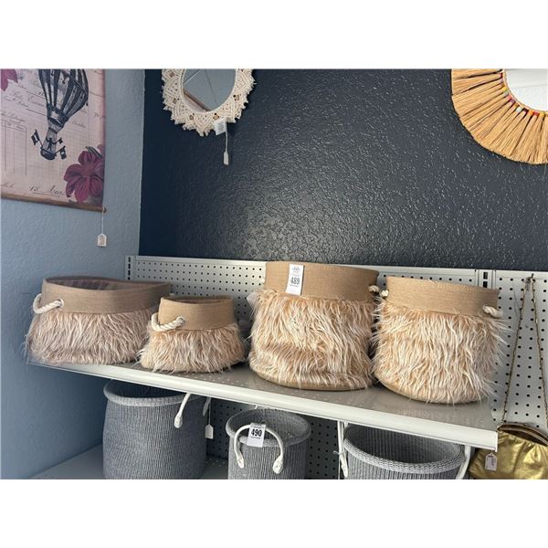 Tan Shag Baskets - 4