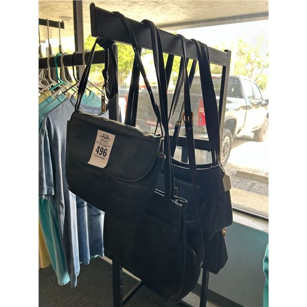 5-Ladie's Black Leather Purses - 5 X $