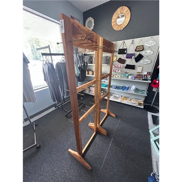 Wooden Upright Merchandising Racks - Pair