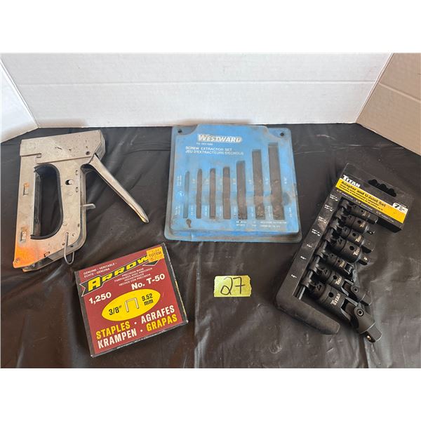 Titan U-Joint set, Staple gun and screw extractor set