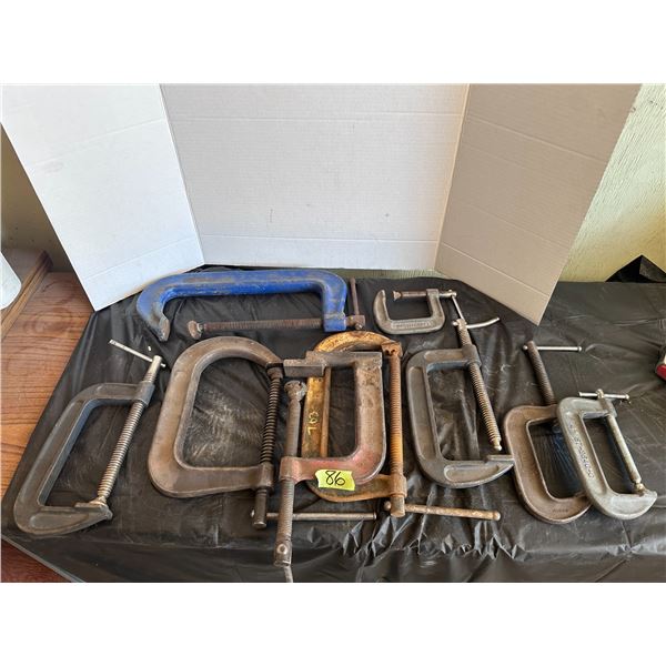 Large lot of C-clamps