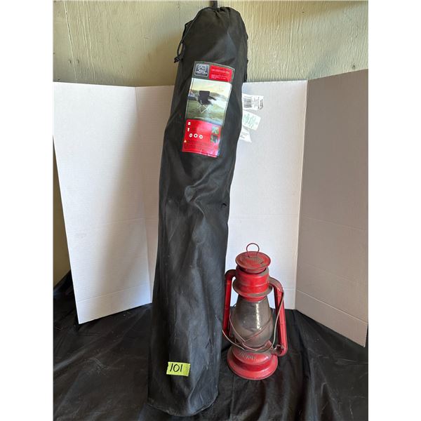 Camping chair with carrying case and lanturn