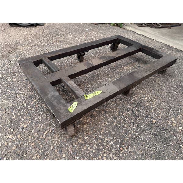 Solid metal cart with casters