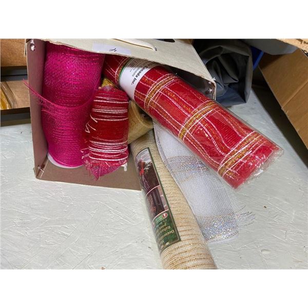BOX LOT OF DECORATING RIBBON