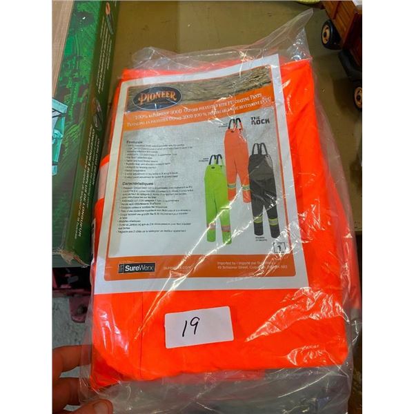 SIZE 2XL REFLECTIVE WATER-PROOF OVERALLS