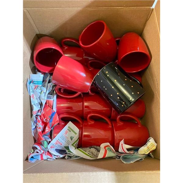 BOX LOT OF APPROX. 15 COFFEE MUGS