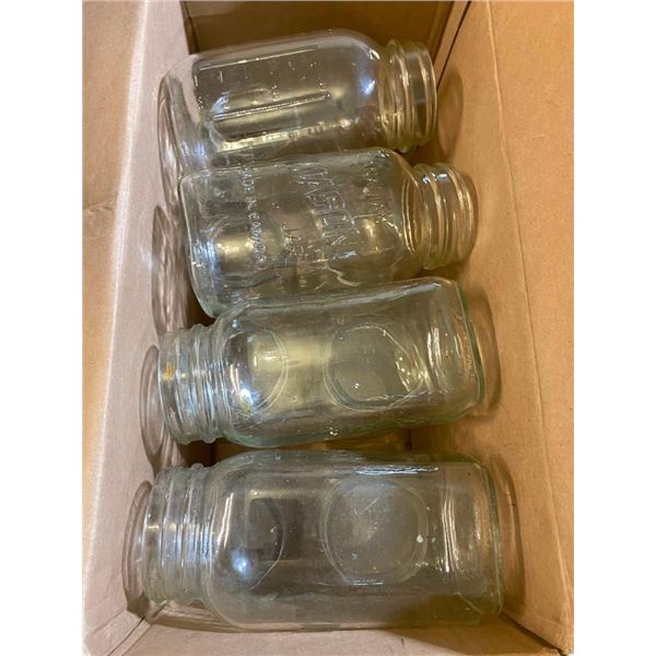 12 MASON JARS - NO LIDS OR COVERS