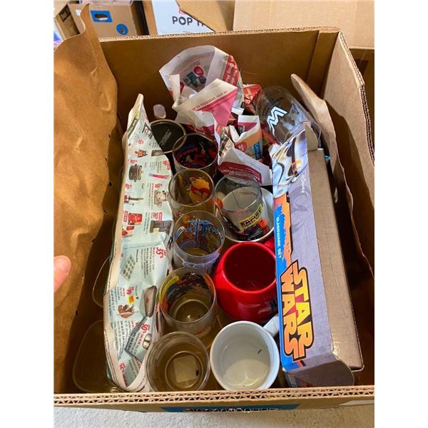 BOX LOT OF COLLECTIBLE DRINKING GLASSES
