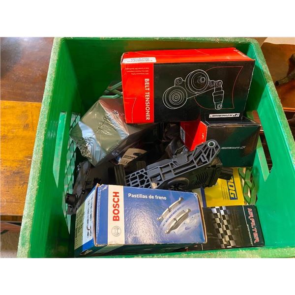 BOX LOT OF ASSORTED CAR PARTS