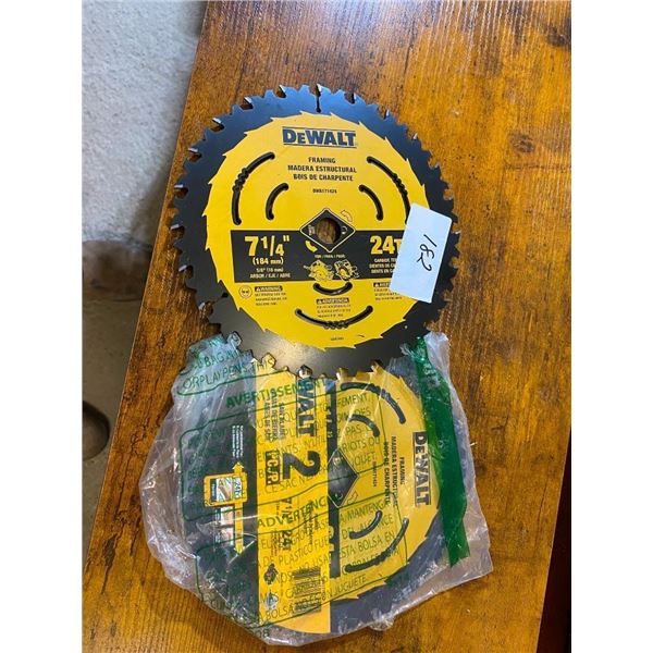2 OF 7-1/4IN DEWALT SAW BLADES
