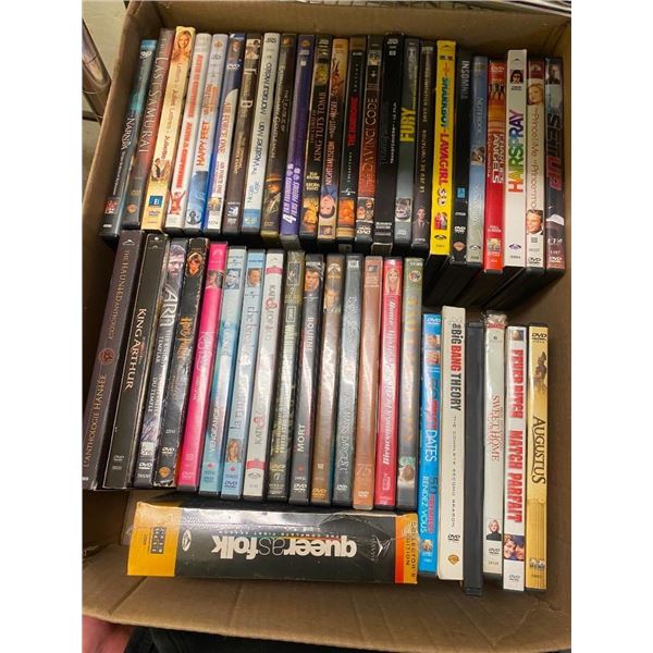 BOX LOT OF ASSORTED DVDS