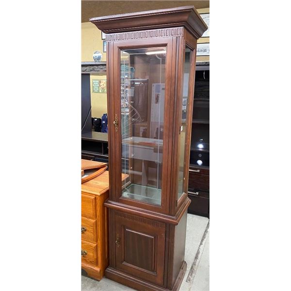 21X14X76IN WOODEN GLASS CABINET