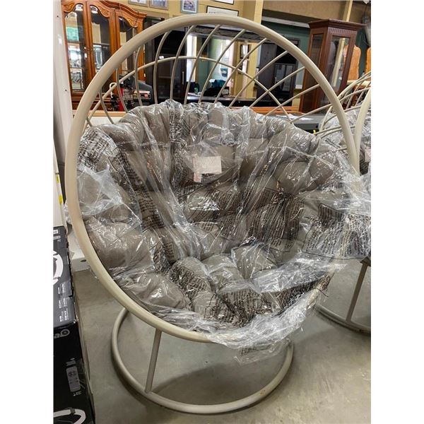 OUTDOOR STATIONARY EGG CHAIR WITH CUSHION
