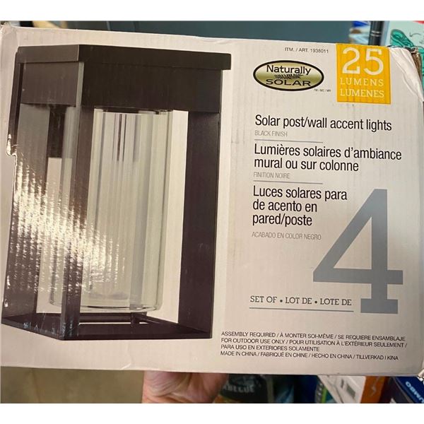 SET OF 4 POST SOLAR LIGHTS