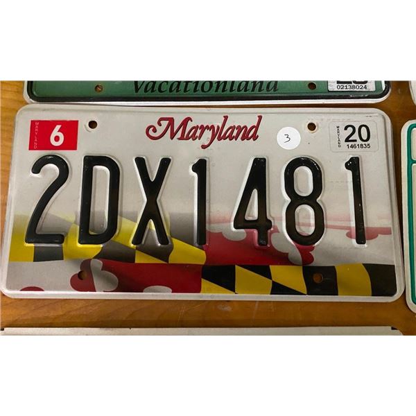 MARYLAND LICENSE PLATE