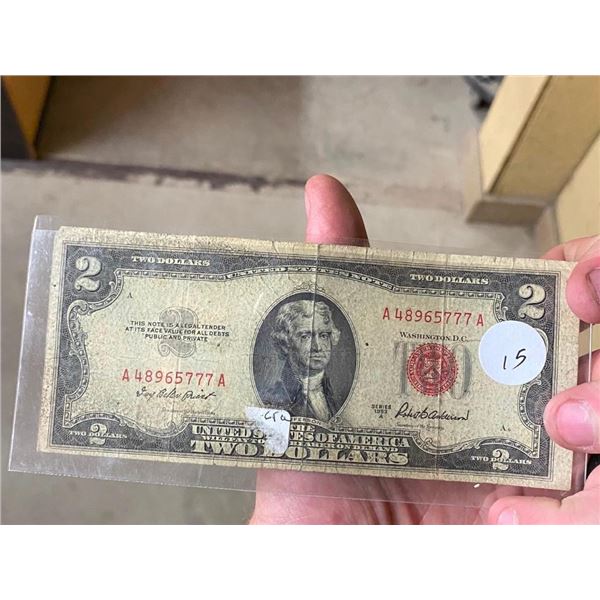 1953 US 2 DOLLAR BANKNOTE - RED SEAL