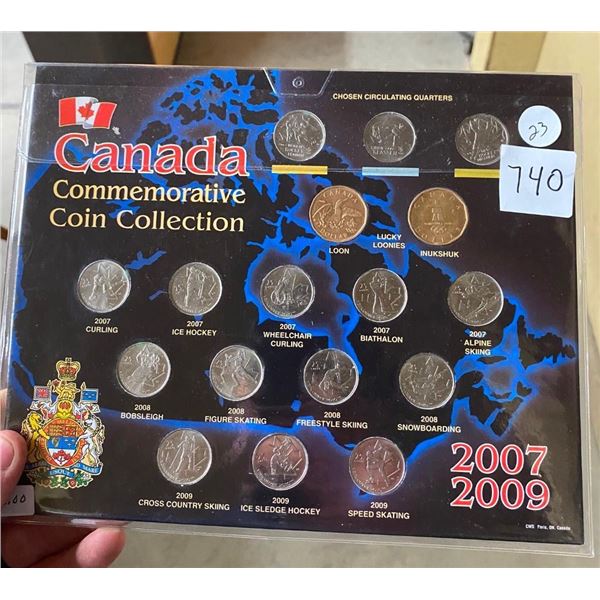 2007-2009 CANADIAN QUARTER AND LOONIE OLYMPIC SET