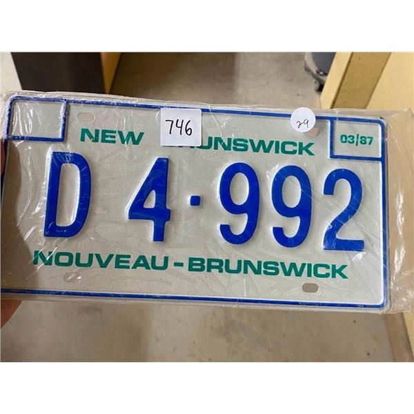 1987 NB DEALER PLATE