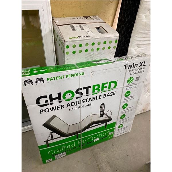 TWIN XL GHOSTBED ADJUSTABLE BASE WITH MATTRESS IN A BOX
