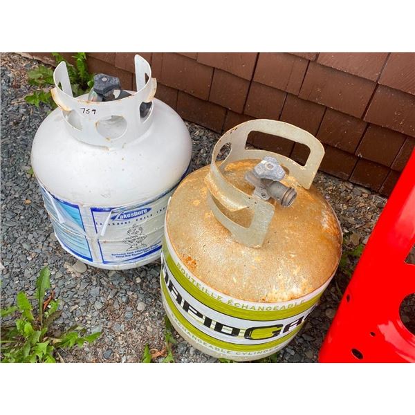 TWO USED PROPANE TANKS