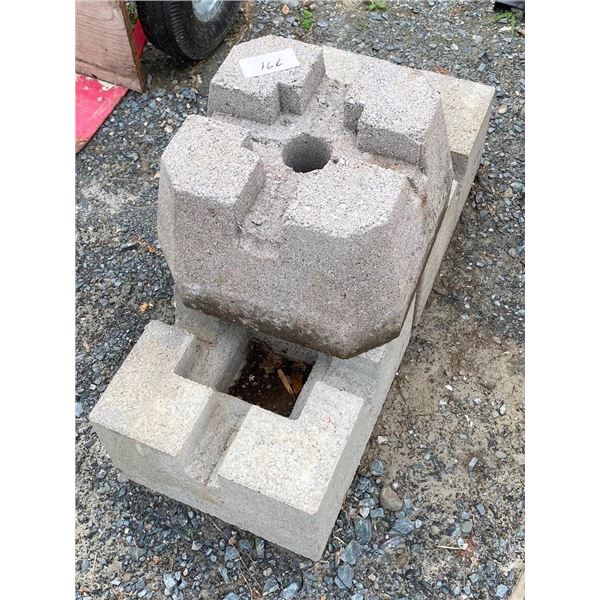 3 CEMENT POST BLOCKS