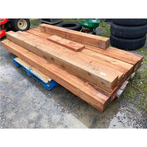 8 PRESSURE TREATED 6X6 POSTS PLUS SOME OTHER PCS OF LUMBER