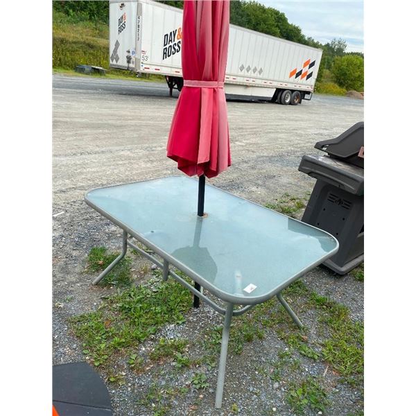 PATIO TABLE WITH UMBRELLA